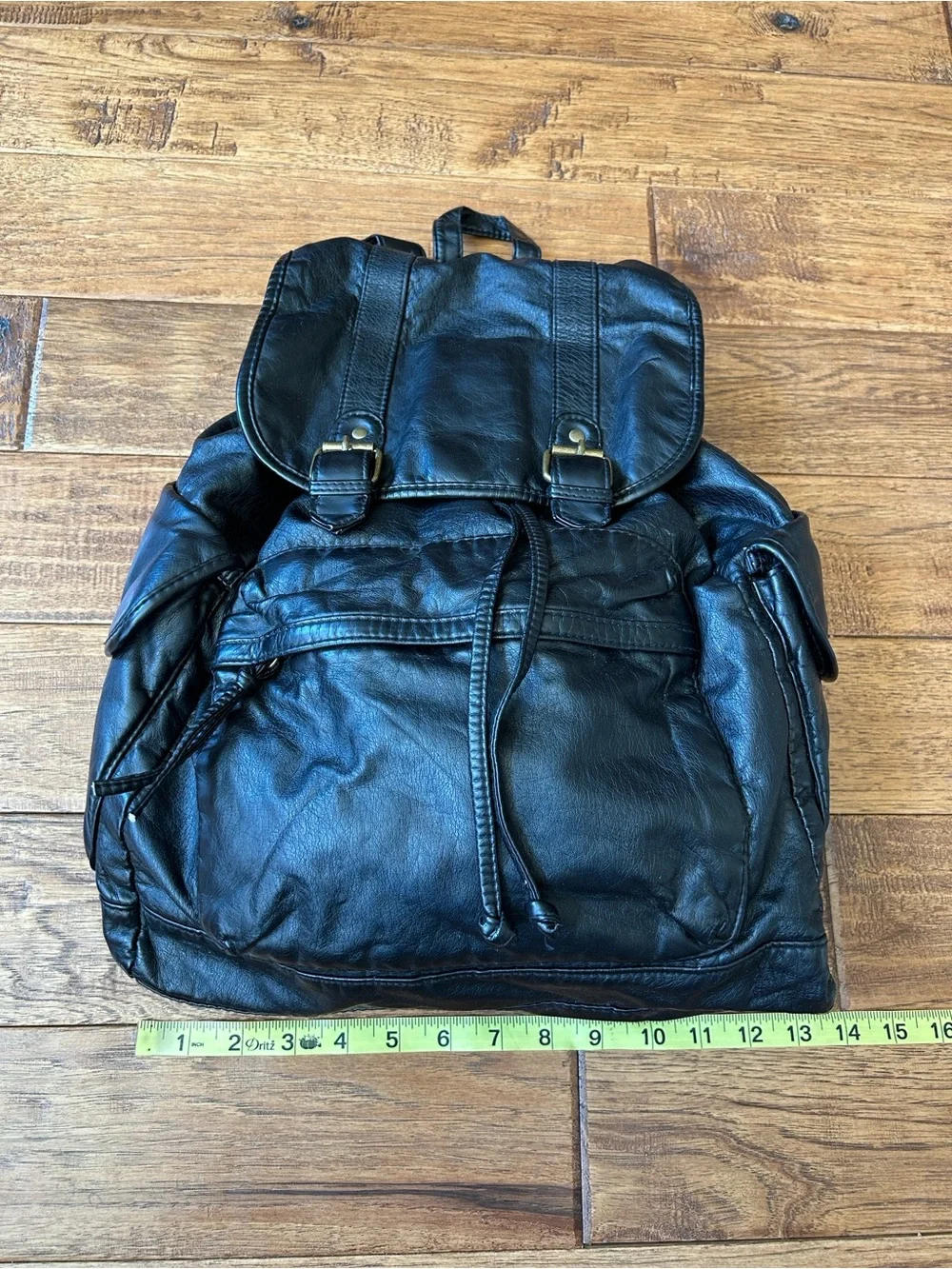 Mossimo Supply Co Faux Leather Backpack Black Y2K Vintage